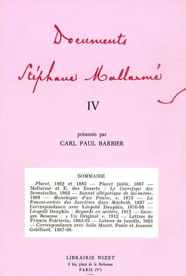 Documents Stephane Mallarme IV - Mallarme, Stephane, and Barbier, Carl Paul (Notes by)