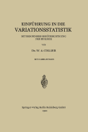 Einfhrung in die Variationsstatistik: Mit Besonderer Bercksichtigung der Biologie