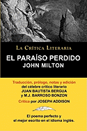 El Paraiso Perdido de John Milton, Coleccion La Critica Literaria Por El Celebre Critico Literario Juan Bautista Bergua, Ediciones Ibericas