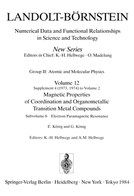 Electron Paramagnetic Resonance / Paramagnetische Elektronenresonanz - Knig, E, and Knig, G