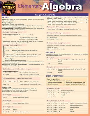 Elementary Algebra: A Quickstudy Laminated Reference Guide - Expolog LLC