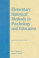 Elementary Statistical Methods in Psychology and Education