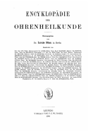 Encyklopdie der Ohrenheilkunde