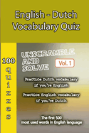English - Dutch Vocabulary Quiz - Match the Words - Volume 1