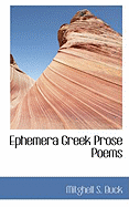 Ephemera Greek Prose Poems