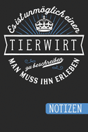 Es ist unmglich einen Tierwirt zu beschreiben: Man muss ihn erleben - Notizbuch mit linierten und nummerierten Seiten und Inhaltsverzeichnis (6 x 9 = ca. A5)