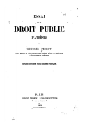 Essai sur le droit public d'Athnes