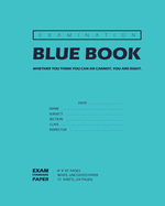 Examination Blue Book, Wide Ruled, 12 Sheets (24 Pages), Blank Lined, Write-in Booklet (Royal Blue)