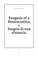 Exegesis of a Renunciation