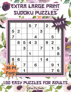 Extra Large Print Sudoku Puzzles: 100 Easy Puzzles for Adults and Seniors: Pretty Pink Floral Themed Sudoku Gift For Women (Floral Series Vol. 1)