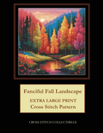 Fanciful Fall Landscape: Extra Large Print Cross Stitch Pattern