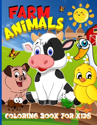 Farm Animals Coloring book For Kids: Cute Animal Farm ...