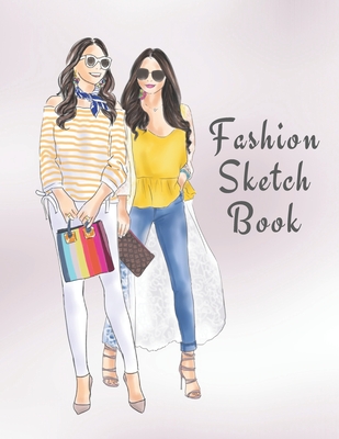 Fashion Sketch Book: The Book for Sketching Your Artistic Fashion Design Ideas. Including 2 Women Line Shapes (Silhouettes) to Help You Sketch. Draw Your Inspiration and Passion. 122 pages - The Prints You Want