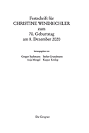 Festschrift F?r Christine Windbichler Zum 70. Geburtstag Am 8. Dezember 2020
