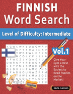 Finnish Word Search - Level of Difficulty: Medium - Vol.1 - Delta Classics - Give Your Eyes a Rest with the Easiest to Read Puzzles on the Market!