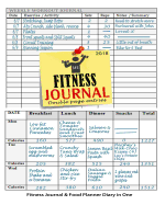Fitness Journal 2018: Fitness Journal and Food Planner Diary in One: 12 Month Fitness Planner Workout Book & Food Diary