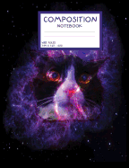 Floating Cat in Crab Nebula. Psychadelic Kitten Composition Notebook