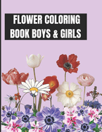 Flower Coloring Book Boys and Girls: Spring Flower, Moon, Sun and Cute Illustration For Boys and Girls Ages 3-10