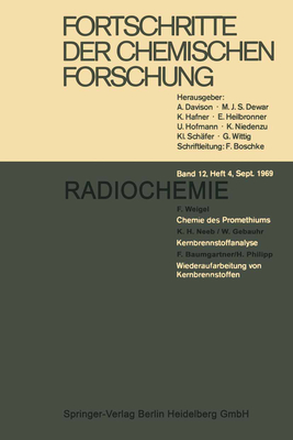 Fortschritte Der Chemischen Forschung - Davison, A (Editor), and Dewar, M J S (Editor), and Hafner, K (Editor)