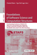 Foundations of Software Science and Computation Structures: 21st International Conference, Fossacs 2018, Held as Part of the European Joint Conferences on Theory and Practice of Software, Etaps 2018, Thessaloniki, Greece, April 14-20, 2018. Proceedings
