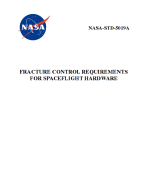 Fracture Control Requirements for Spaceflight Hardware: Nasa-Std-5019a