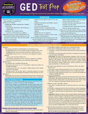 GED Test Prep - Reasoning Through Language Arts: A Quickstudy Laminated Reference Guide - Scherer, Rachel, Ma