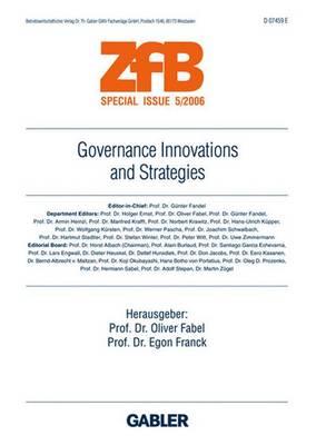 Governance Innovations and Strategies - Fabel, Oliver (Editor), and Franck, Egon (Editor)