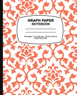 Graph Paper Composition Book: Soft Red Damsk Design, Graph Paper Notebook and Conversion Chart, 7.5 X 9.25, 160 Pages for for School / Teacher / Office / Student Composition Book