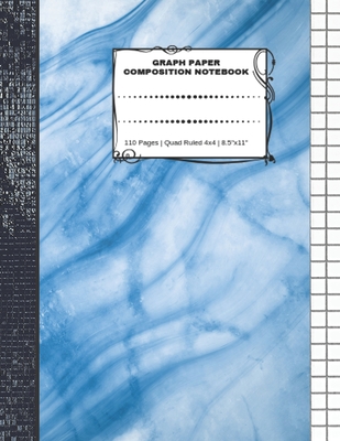 Graph Paper Composition Notebook: 110 Pages - Quad Ruled 4x4 - 8.5" x 11" Marble Large Notebook with Grid Paper - Math Notebook For Students - Notebooks, Exciting