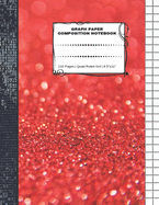 Graph Paper Composition Notebook: 110 Pages - Quad Ruled 4x4 - 8.5" x 11" Red Grit Large Notebook with Grid Paper - Math Notebook For Students