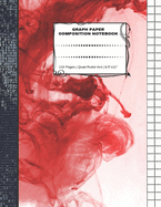 Graph Paper Composition Notebook: 110 Pages - Quad Ruled 4x4 - 8.5" x 11" Red Large Notebook with Grid Paper - Math Notebook For Students