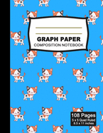 Graph Paper Composition Notebook: Beautiful 8.5 x 11 inch Quad Ruled 5 x 5 square grid journal five squares per inch graphing paper, (Notebooks for Math and Science School and College students) - Cute Cat Notebook (Office & School Essential)