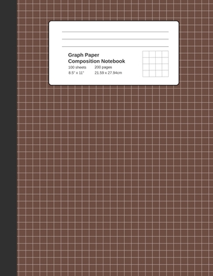 Graph Paper Composition Notebook: Brown, Grid Paper Notebook, Quad Ruled, 4 Square Per Inch (4x4), 100 Sheets, 200 pages (Large, 8.5 x 11) - Writion, Abookrush