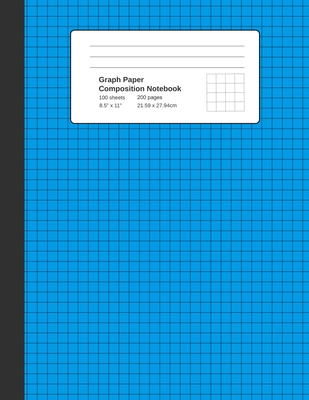 Graph Paper Composition Notebook: Pacific Blue, Grid Paper Notebook, Quad Ruled, 4 Square Per Inch (4x4), 100 Sheets, 200 pages (Large, 8.5 x 11) - Writion, Abookrush