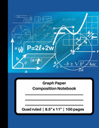 Graph Paper Composition Notebook Quad ruled - 8.5" x 11" - 100 pages: Grid Paper, 4x4, 100 Numbered Pages, 50 Sheets, Blue Graph