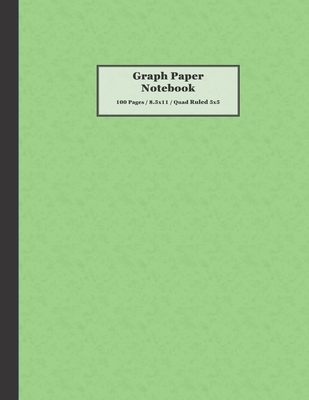 Graph Paper Notebook: 100 Pages, 8.5x11, Quad Ruled 5x5, Green Parchment Cover Pattern - Notebooks, Northwest
