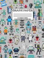 Graph Paper: Notebook Cute Robot Robotic Pattern Gray Cover Half Blank Half 5x5 Graphing Paper Composition Book Cute Pattern Cover Graphing Paper Composition Book