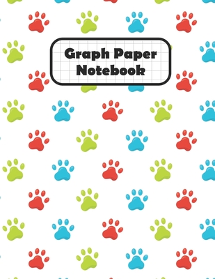 Graph Paper Notebook: Paw Print Grid Paper Quad Ruled 4 Squares Per Inch Large Graphing Paper 8.5" By 11" - Creations, Pastel Clouds