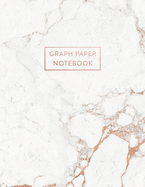 Graph Paper Notebook: Soft White Marble and Rose Gold - 8.5 x 11 - 5 x 5 Squares per inch - 100 Quad Ruled Pages - Cute Graph Paper Composition Notebook for Children, Kids, Girls, Teens and Students (Math and Science School Essentials)