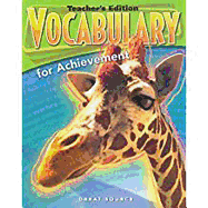 Great Source Vocabulary for Achievement: Teacher Edition Grade 9 Third Course 2006