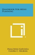 Handbook for Menu Planning