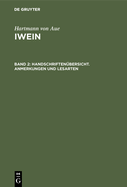 Handschriftenbersicht. Anmerkungen und Lesarten