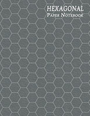 Hexagonal Paper Notebook: Large 1/2 Inch Hexes Graph - Textured Gray - Dot, Purple
