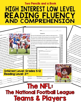 High Interest Low Level Reading Comprehension and Fluency The NFL: The National Football League Teams & Players - A Book, Two Pencils and