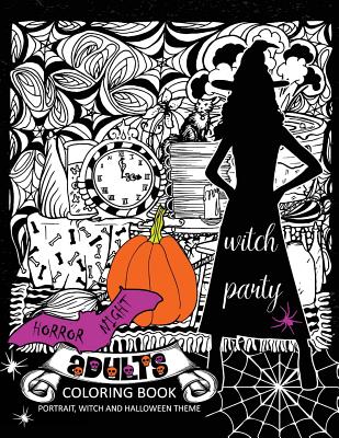 Horror Night Adults coloring book: Skull and Witch Design for Relaxation - Tiny Cactus Publishing
