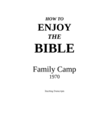How to Enjoy the Bible: Family Camp - 1970