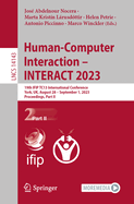 Human-Computer Interaction - INTERACT 2023: 19th IFIP TC13 International Conference, York, UK, August 28 - September 1, 2023, Proceedings, Part II