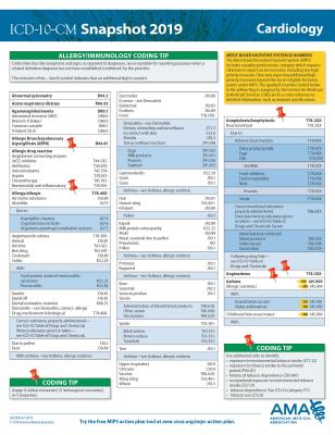 ICD-10-CM 2019 Snapshot Coding Card: Cardiology - American Medical Association