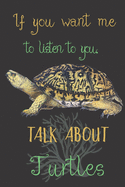 If you want me to listen to you talk about Turtles: Turtle gifts for women, men and turtle lovers; North American box turtle blank Lined notebook/Journal to write in.