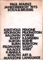 Paul Maenz-Jahresbericht 1973. Koln & Brussel